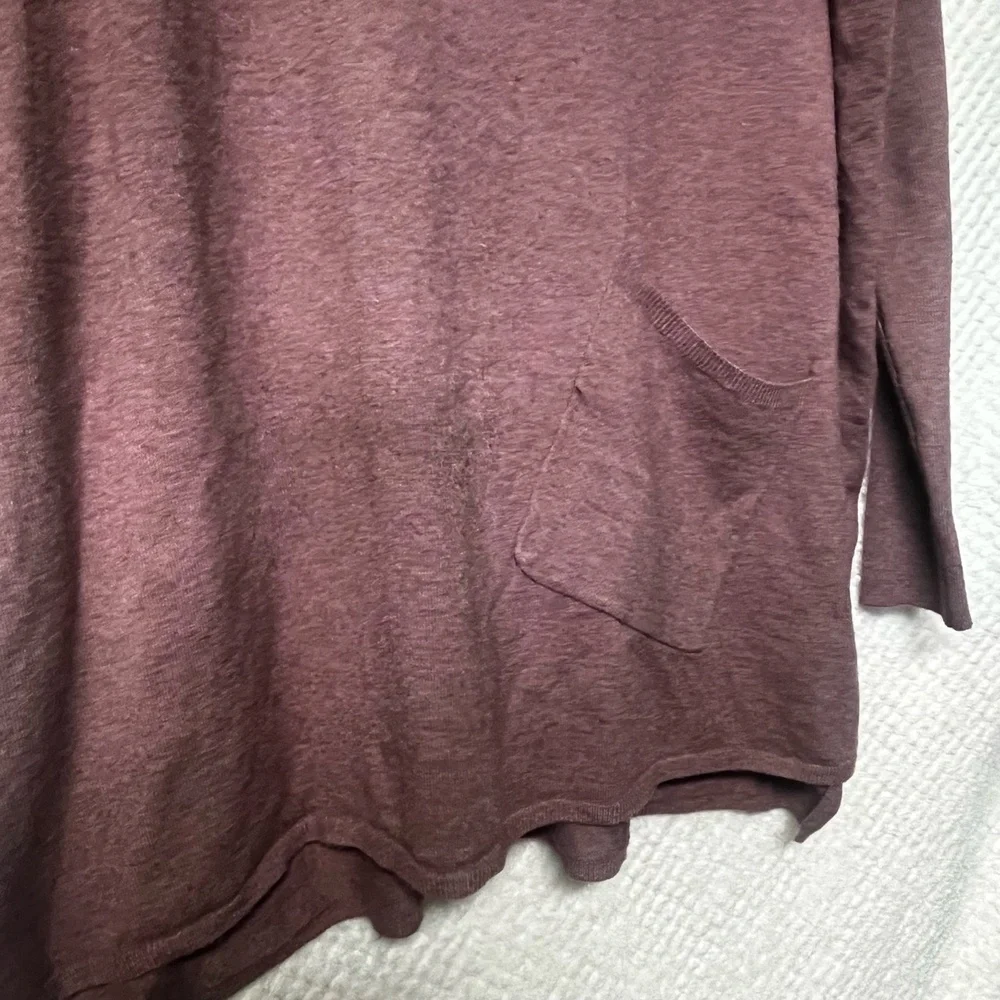 Altar'd State Womens Deep Plum Tunic Sweater Relaxed Fit Patch Pocket Boho S/M - Picture 3 of 11